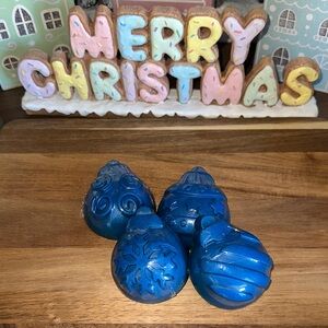 Christmas Ornament Set of 4 soaps blueberry pie scented